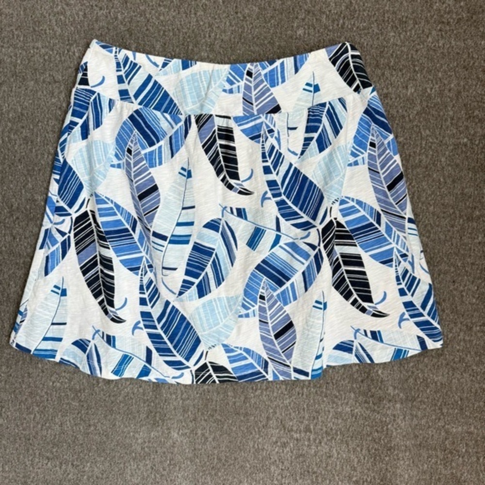 Tommy Bahama New Blue and Black Leaf A-Line Skirt Sz S/P